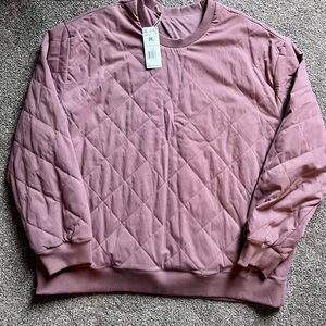 adidas Men's Quilted Lavender Crewneck Quilted Sweatshirt